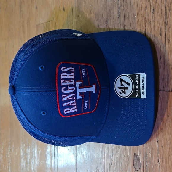 '47 Trucker Other - '47 Brand Texas Rangers Squad Trucker Adjustable Hat Snapback Cap Royal Blue